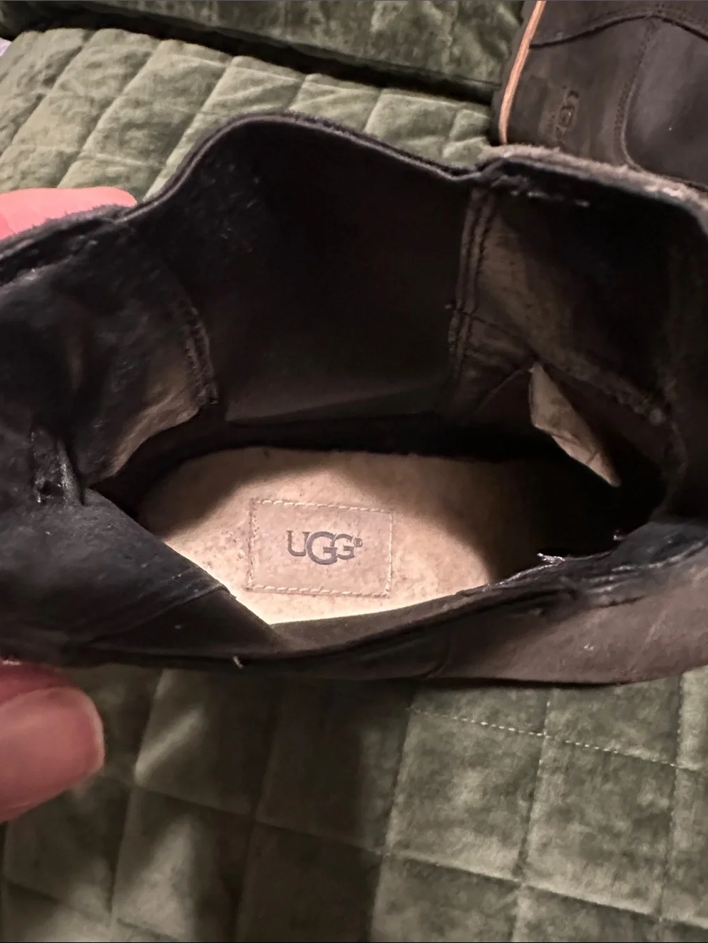 UGG Black Suede Cap-Toe Ankle Booties